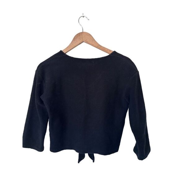 Texture and Thread x Madewell Black 3/4 Sleeve Tie Front Blouse Size XS - Picture 8 of 13